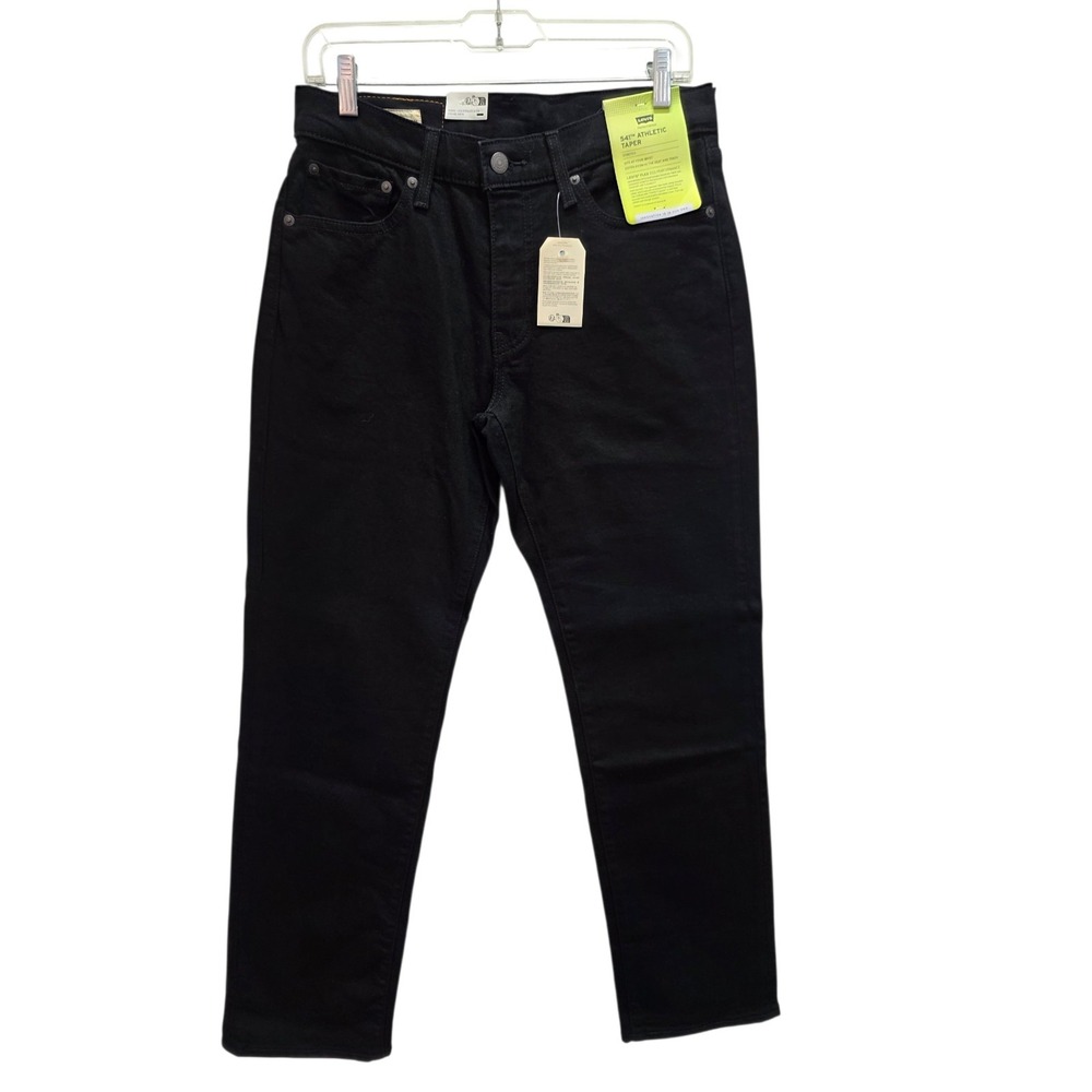 Levi's Premium 541 Athletic Taper Jeans Mens 30x30 Black Stretch Denim NWT